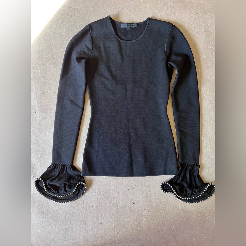 Alexander Wang Viscose Long Sleeve Black Top